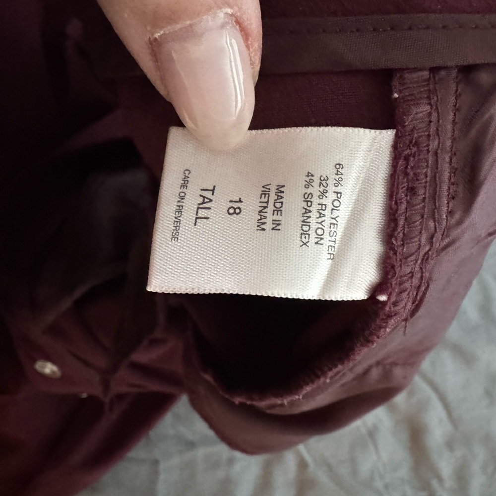 New York & Company Deep Burgundy Women's  Dress Pants Slacks 18 LONG - Picture 8 of 9